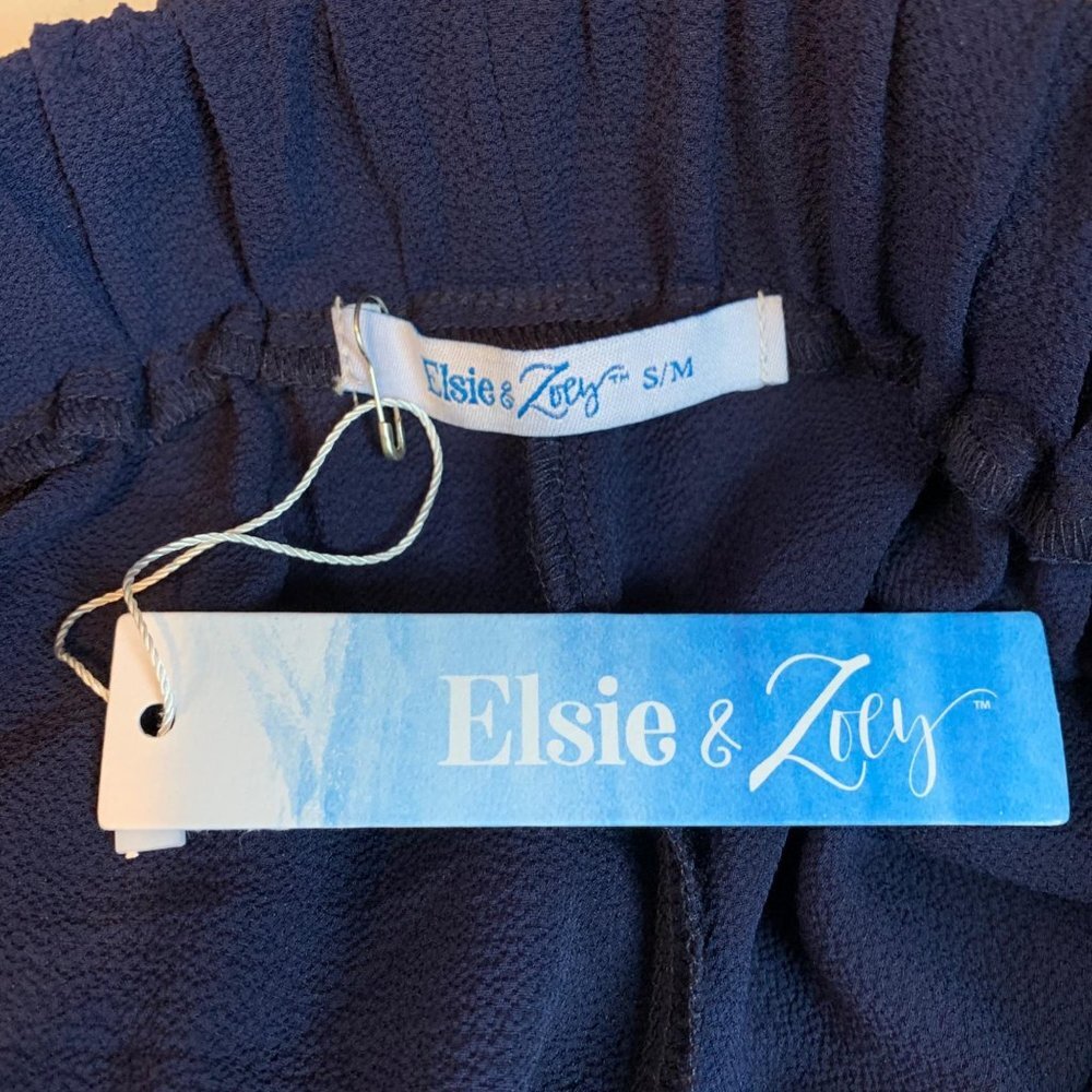 Elsie & Zoey NWT SZ S/M Navy Tulip women’s pants - Picture 2 of 7